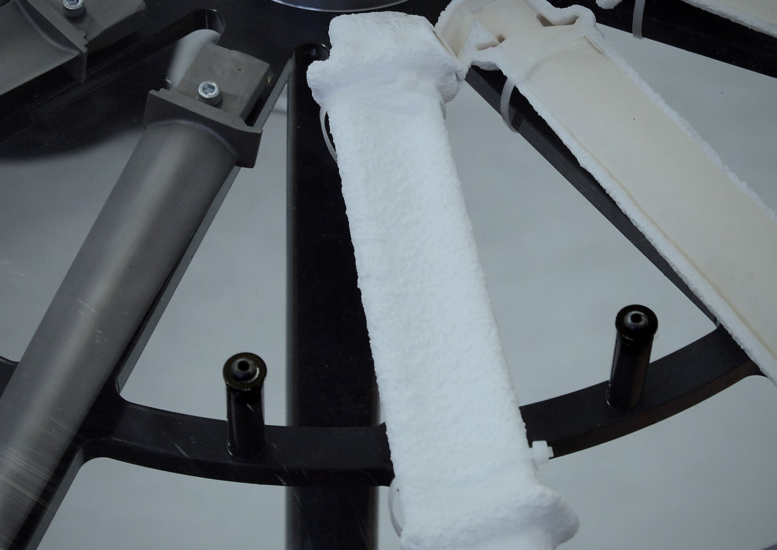 Ceramic shell coated wax assembly